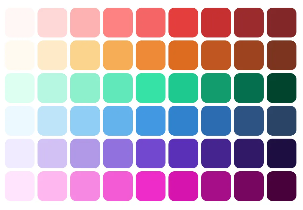 Default theme color palettes
