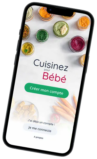 Accueil de l'application Cuisinez pour Bébé